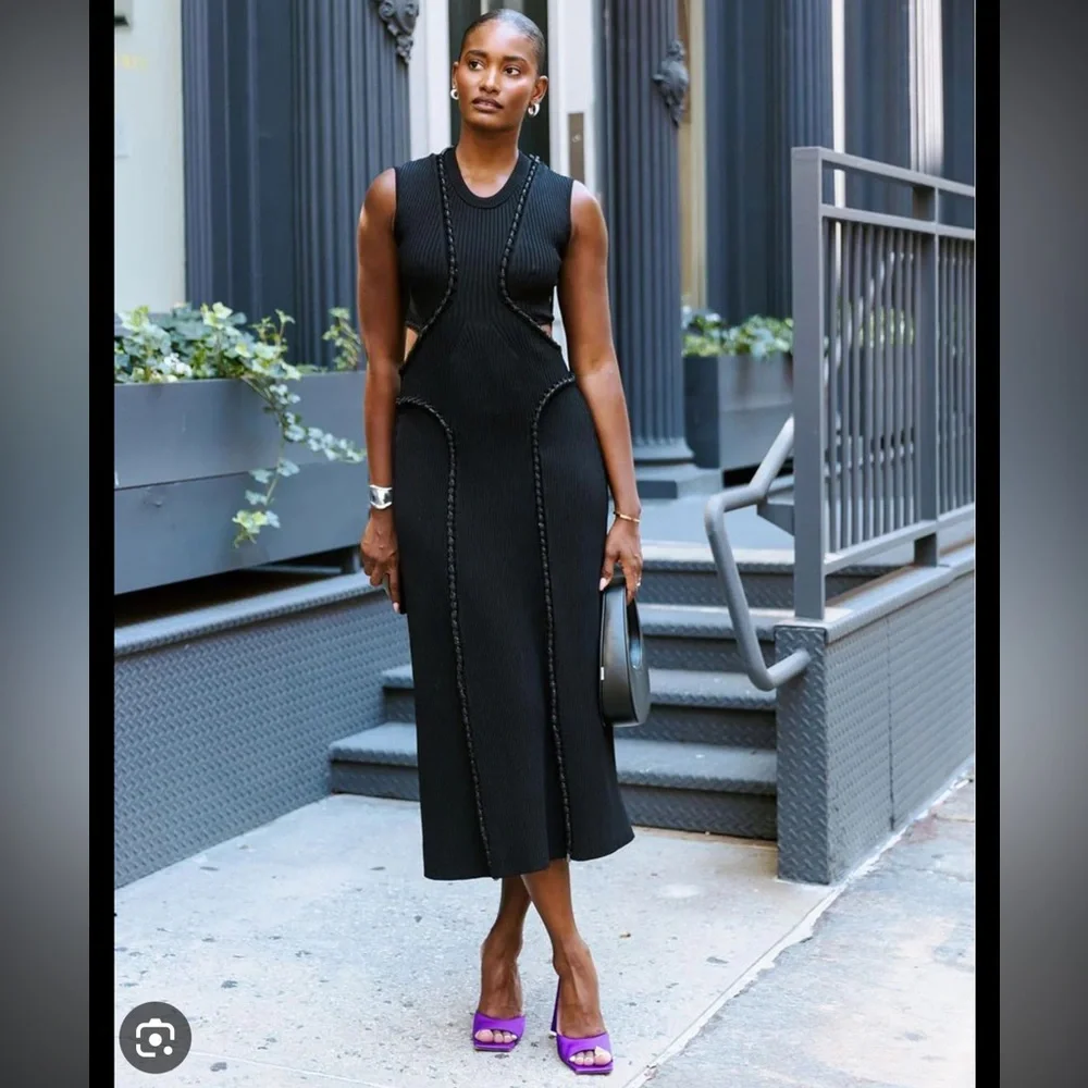 Aje Arp Cut out knit midi dress black - Picture 2 of 12